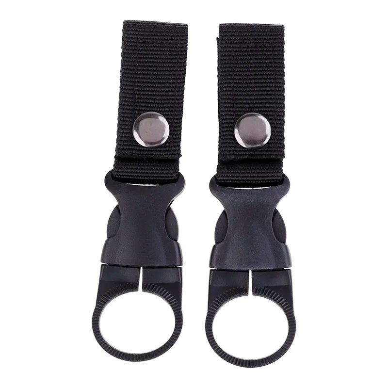 2Pc Outdoor Waterbottle Buckle Hook Nylon Webbing Buckle Hook Climb Carabiner Belt Backpack Hanger Camp Water Bottle Holder Clip