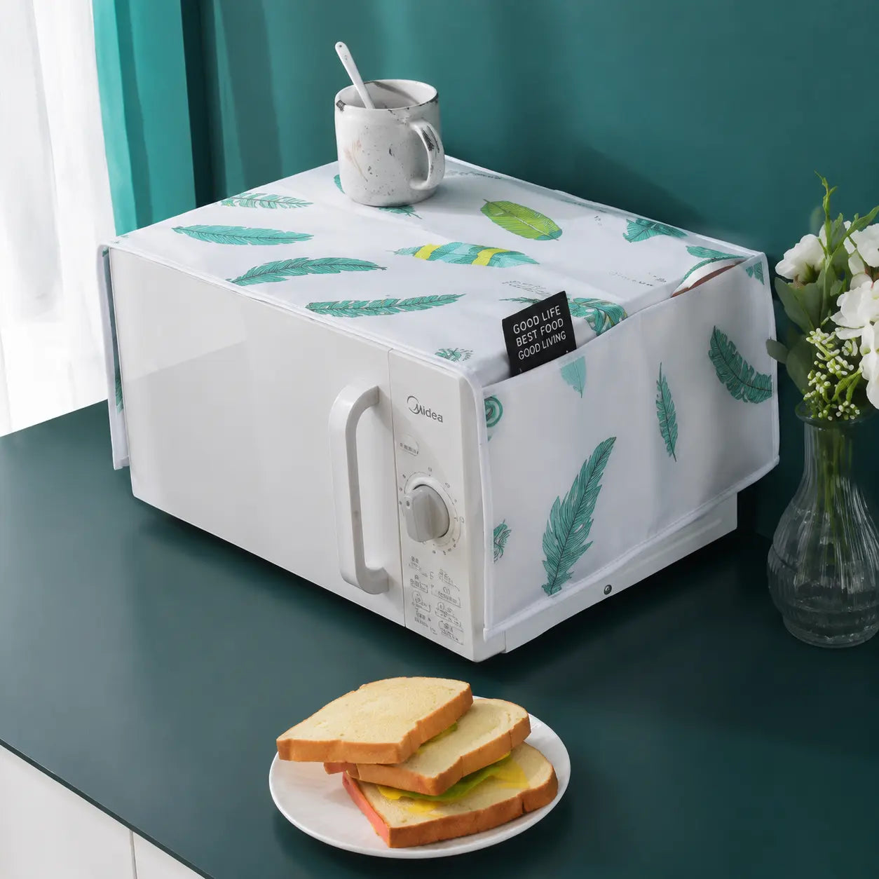 Refrigerator Dust Cover with Storage Pockets Multi Functional Waterproof Fridge Top Protector Household Kitchen Appliance Dust Proof Cover 2 Pack