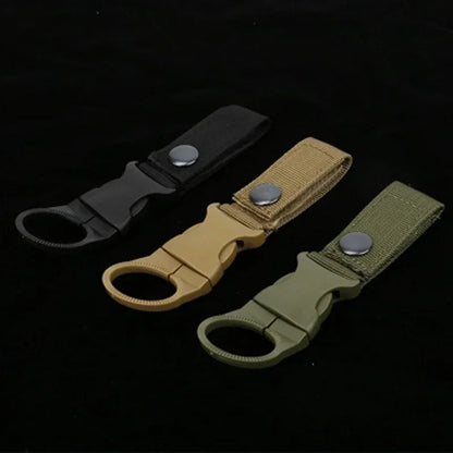 2Pc Outdoor Waterbottle Buckle Hook Nylon Webbing Buckle Hook Climb Carabiner Belt Backpack Hanger Camp Water Bottle Holder Clip