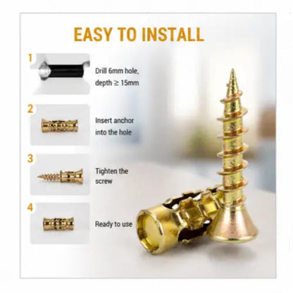 6*14Mm Door Hinge Thread Repair Screws, 30Pack/60Pack Short Expansion Wall Anchors, Stripped Thread Repair Fixer for Cabinet, Tile, Stone and Partition Hinge Mounting