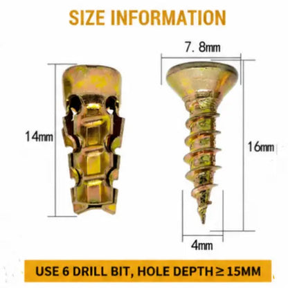 6*14Mm Door Hinge Thread Repair Screws, 30Pack/60Pack Short Expansion Wall Anchors, Stripped Thread Repair Fixer for Cabinet, Tile, Stone and Partition Hinge Mounting