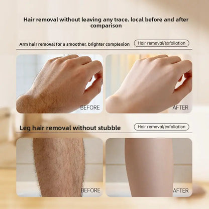 2 In1Nano Glass Remover for Women and Men, Reusable Crystal Hair Eraser Magic Painless Exfoliation Hair Removal Device, Epilator Device for Legs, Back, Arms, Portable Hair Removal Device Gift White Epilator Epilator Hair Remover