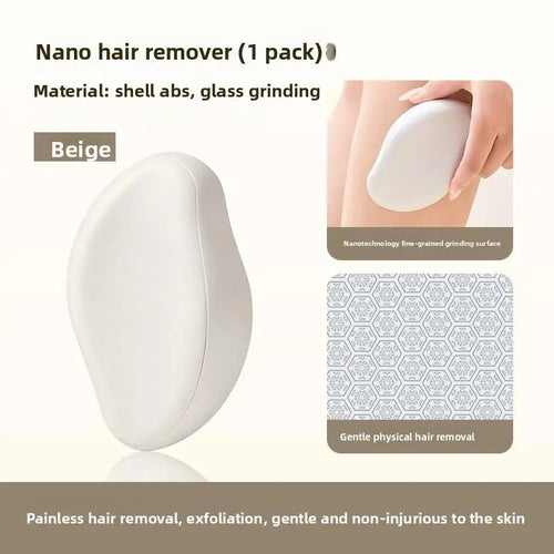 2 In1Nano Glass Remover for Women and Men, Reusable Crystal Hair Eraser Magic Painless Exfoliation Hair Removal Device, Epilator Device for Legs, Back, Arms, Portable Hair Removal Device Gift White Epilator Epilator Hair Remover