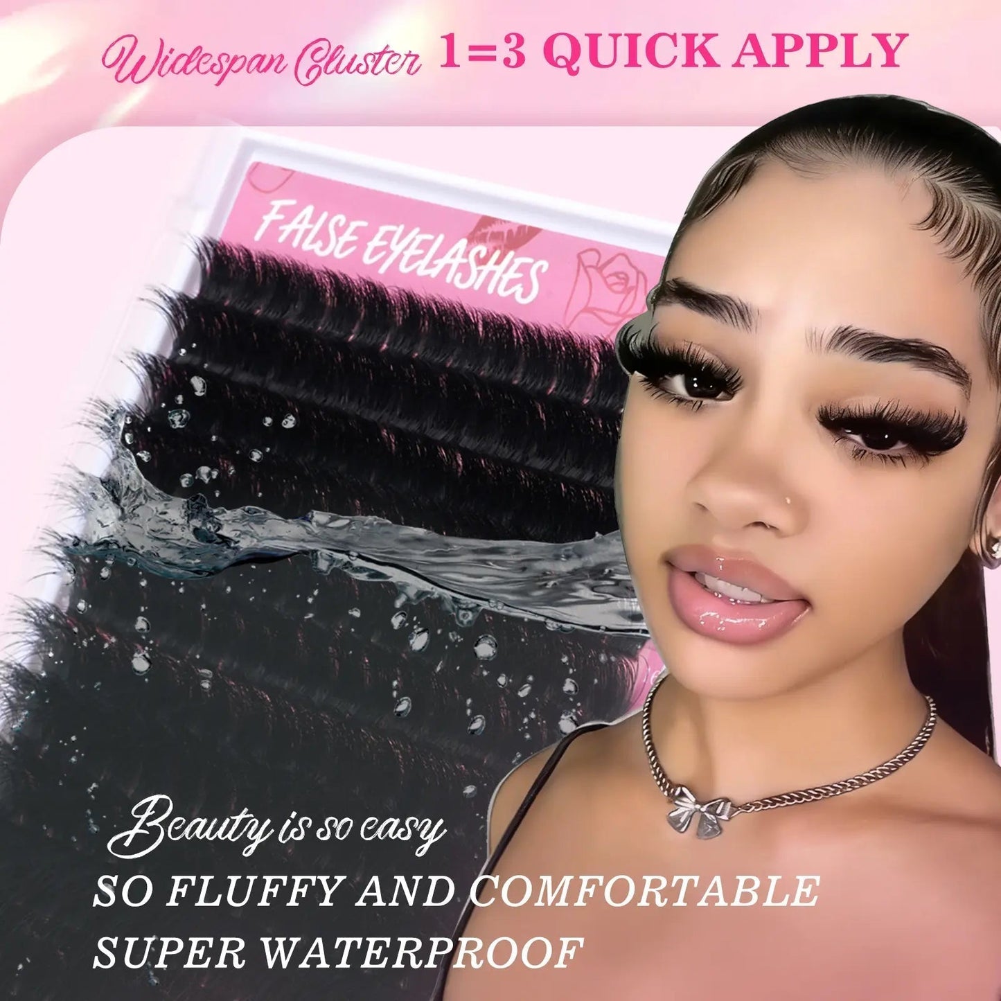 Fluffy Lash Clusters Thick 280D Volume Eyelash Clusters 12-25Mm Wispy Individual Lashes D Curly Cluster Eyelash Extensions DIY Lash Extension for Beginners