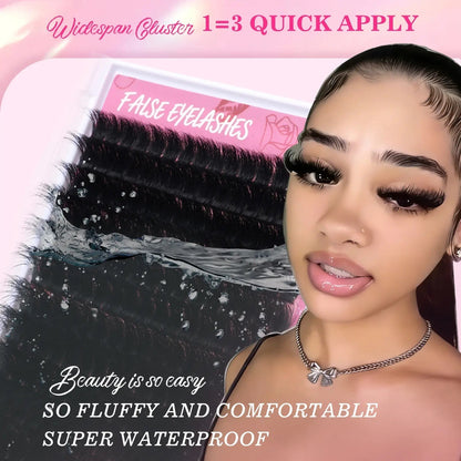 Fluffy Lash Clusters Thick 280D Volume Eyelash Clusters 12-25Mm Wispy Individual Lashes D Curly Cluster Eyelash Extensions DIY Lash Extension for Beginners
