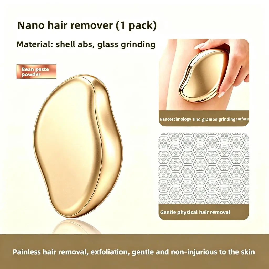 2 In1Nano Glass Remover for Women and Men, Reusable Crystal Hair Eraser Magic Painless Exfoliation Hair Removal Device, Epilator Device for Legs, Back, Arms, Portable Hair Removal Device Gift White Epilator Epilator Hair Remover