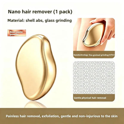 2 In1Nano Glass Remover for Women and Men, Reusable Crystal Hair Eraser Magic Painless Exfoliation Hair Removal Device, Epilator Device for Legs, Back, Arms, Portable Hair Removal Device Gift White Epilator Epilator Hair Remover