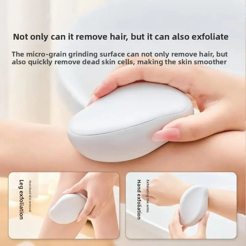 2 In1Nano Glass Remover for Women and Men, Reusable Crystal Hair Eraser Magic Painless Exfoliation Hair Removal Device, Epilator Device for Legs, Back, Arms, Portable Hair Removal Device Gift White Epilator Epilator Hair Remover