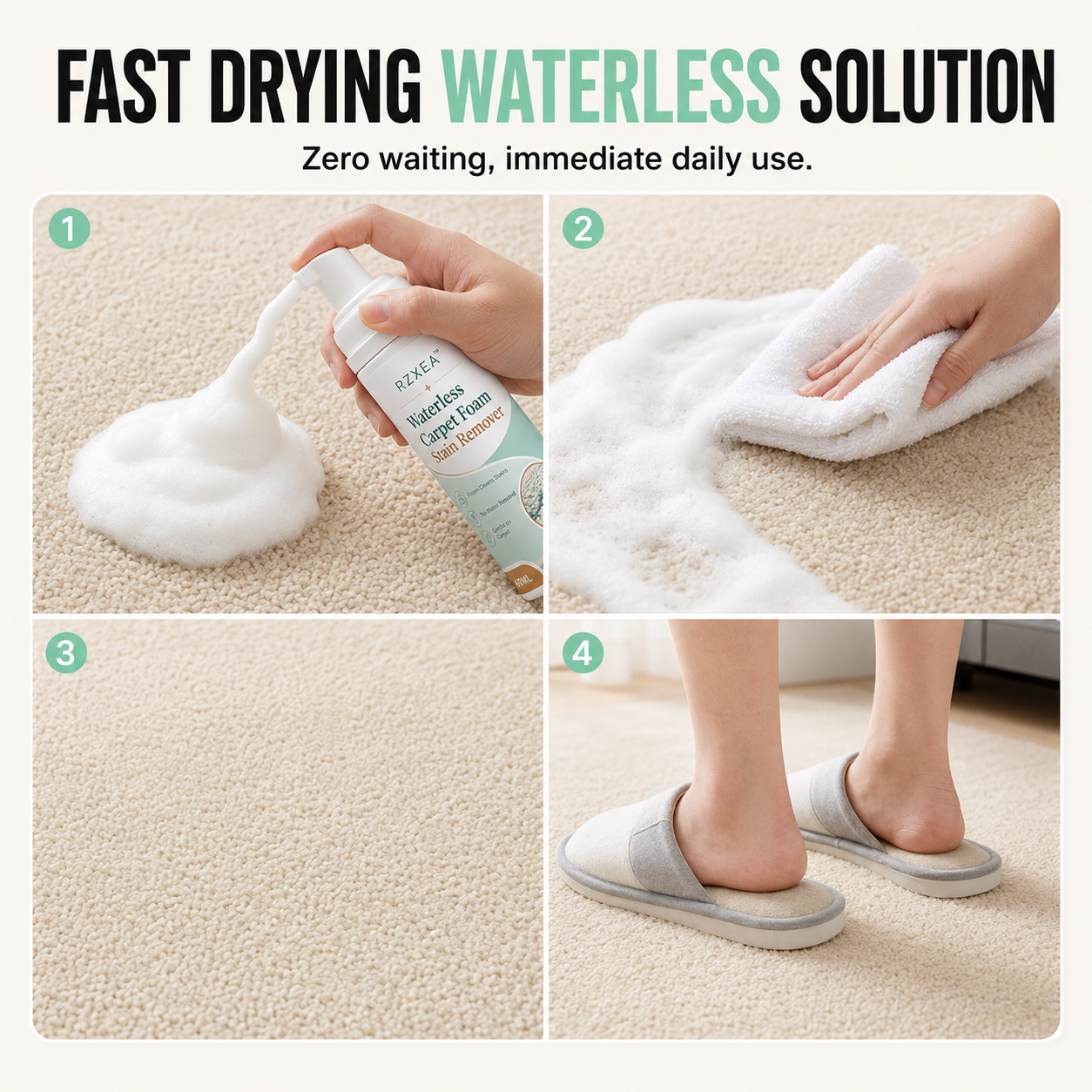 RZXEA™ Waterless Carpet Foam Stain Remover