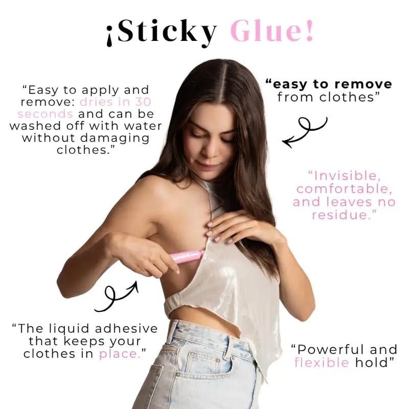Body Adhesive 20G/0.7Oz - Body Glue for Long-Lasting Slip Resistance, a Fashion Glue That Leaves No Trace, Suitable for All Clothing Bra Accessories Womenswear Rider Tiktokshopspringglowup