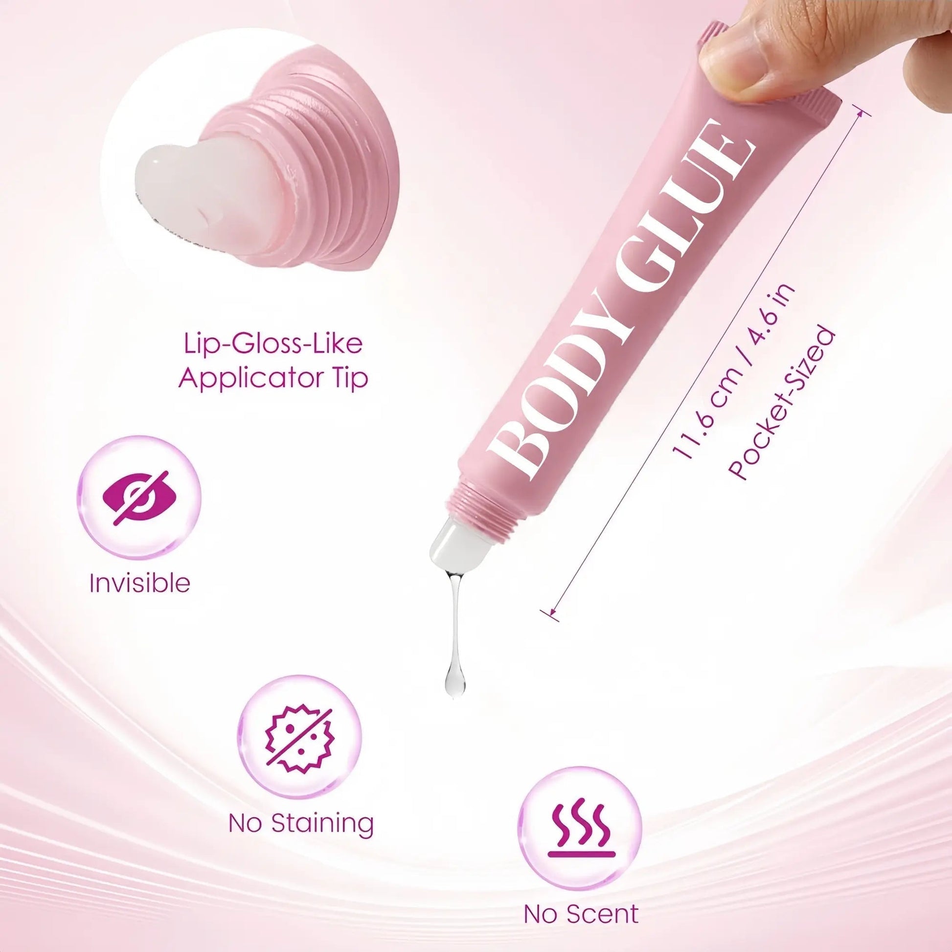 Body Adhesive 20G/0.7Oz - Body Glue for Long-Lasting Slip Resistance, a Fashion Glue That Leaves No Trace, Suitable for All Clothing Bra Accessories Womenswear Rider Tiktokshopspringglowup