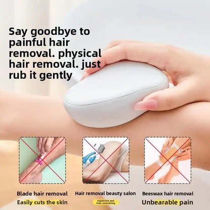 2 In1Nano Glass Remover for Women and Men, Reusable Crystal Hair Eraser Magic Painless Exfoliation Hair Removal Device, Epilator Device for Legs, Back, Arms, Portable Hair Removal Device Gift White Epilator Epilator Hair Remover