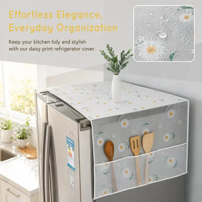 Refrigerator Dust Cover with Storage Pockets Multi Functional Waterproof Fridge Top Protector Household Kitchen Appliance Dust Proof Cover 2 Pack