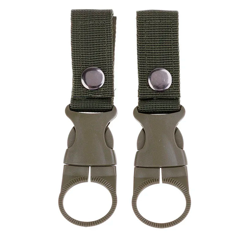 2Pc Outdoor Waterbottle Buckle Hook Nylon Webbing Buckle Hook Climb Carabiner Belt Backpack Hanger Camp Water Bottle Holder Clip